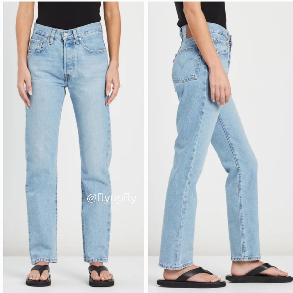 NWT Levi’s 501 Straight Cropped Jeans in Light Wash - Picture 2 of 13